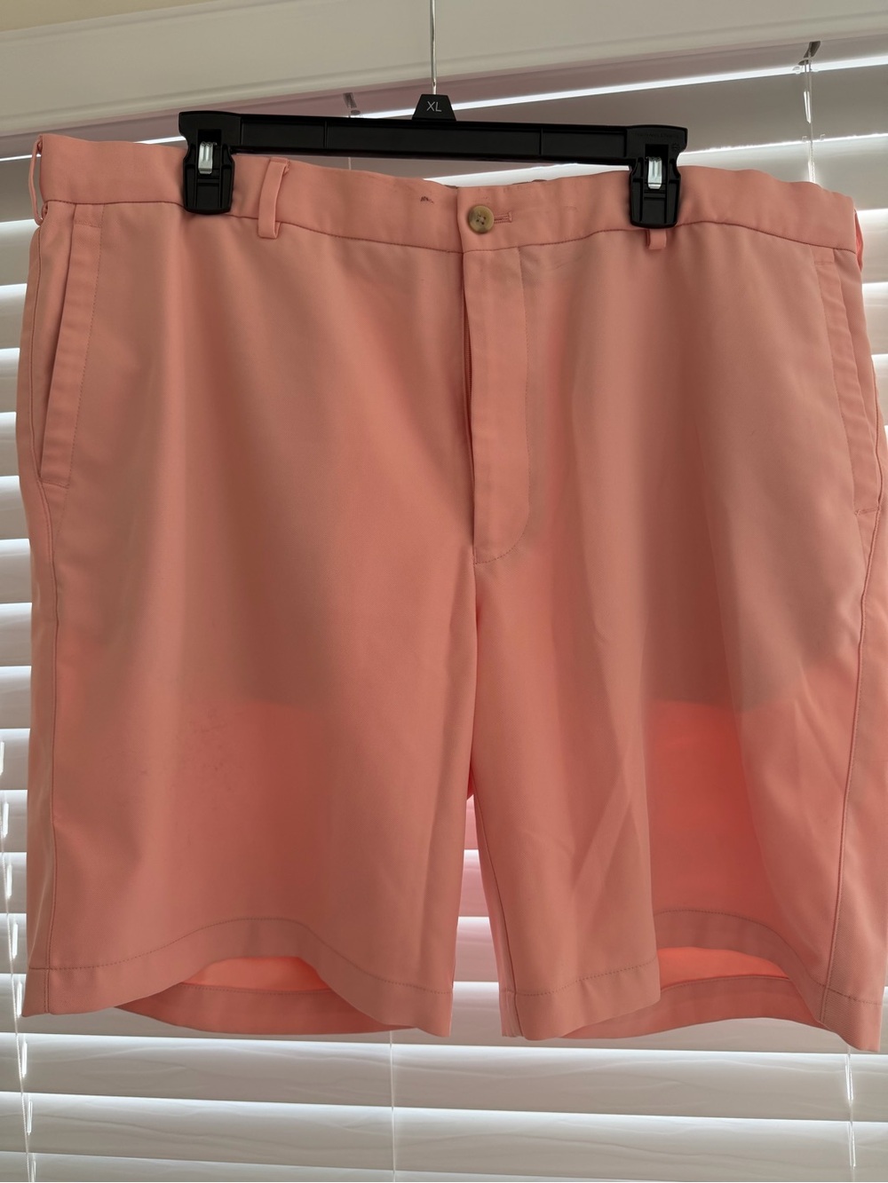 Peter Millar Peach Flat-Front Golf Shorts